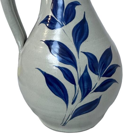 Williamsburg Pottery Lamp Base Only Yorktowne Salt Glaze Stoneware Jug Floral - Picture 10 of 13